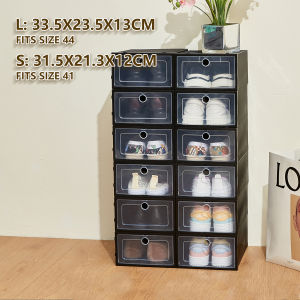 Big size 12pcs plastic shoe box storage organizer Thicken stackable portable shoe rack organizer