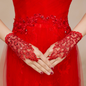 Women Lace Short Fingerless Gloves Wedding Bridal Sarung Tangan Pengantin Perempuan
