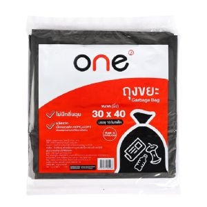 ONE ถุงขยะ สีดำ ขนาด 30x40 นิ้ว แพ็ค 10 ใบ