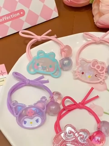 Getah Rambut Kanak Kanak Perempuan Comel Tali Ikat Rambut Budak Elastik Tidak Merosakkan Rambut Aksesori Fesyen Sanrio Rubber Band Hair Tie Kids Girl Braid Hair Ring Rope High Elasticity Durable 儿童皮筋扎头发宝宝扎辫子发圈女童头绳高弹力耐用女孩发绳不伤发 H086