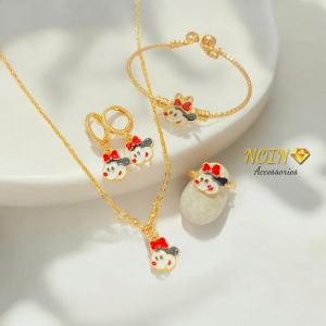 [ COD ] Noin Set Perhiasan Anak Lucu Miki Mose Lapis Emas SPA42