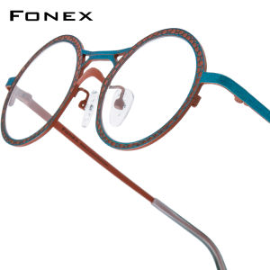 FONEX Pure Titanium Glasses Frame Men 2025 New Fashion Brand Design Vintage Round Eyeglasses Women Retro Japanese High-Quality Optical Eyewear 85833