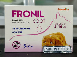 FRONIL SPOT - [ NGUYÊN HỘP 5 TUÝP ] - SẠCH VE RẬN BỌ CHÉT CHO CHÓ TỪ 2-10KG - NƯỚC NHỎ NGOÀI DA