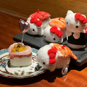 Kawaii Hello Kitty Sanrio Sushi Series Pendant Anime Figure Keychain Itabag Backpack Pendant Accessory Toy Limit Doll Girl Gift