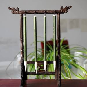 文昌毛笔4支+笔挂套装孩子助学男孩女孩金榜题名学生书桌风水摆件Wenchang berus 4 + set gantung pen pelajar kanak-kanak lelaki perempuan tajuk senarai emas meja pelajar perhiasan feng shui