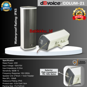 [ORIGINAL] Speaker Column dBvoice COLUMN 21 COLUMN21 Original Waterproof 2 x 5 Inch Publik