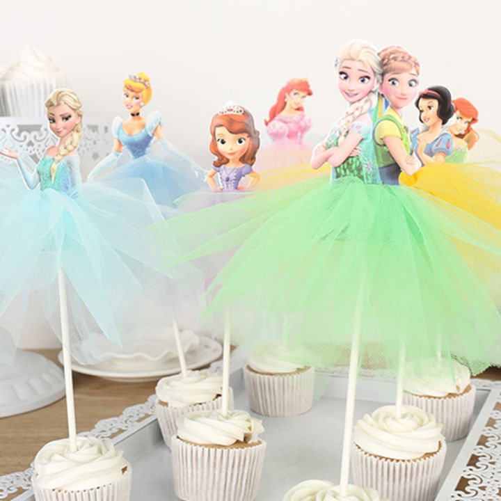 1Pcs Cake Decorations Disney Princess Frozen Snow White Sofia Girl Birthday  Baby Shower Cupcake Toppers Wedding Cake Flag Lazada PH