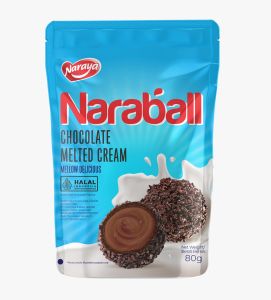 Naraya Naraball 80gr Wafer Salut Cookies Ball Melted Halal Chocolate Vanilla Strawberry