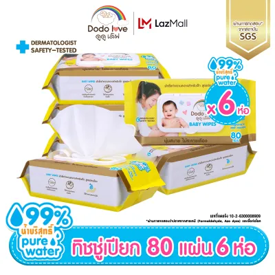 ยกลัง 1618 ห่อ DODOLOVE Baby Wipes ผ้าเช็ดทำความสะอาดสำหรับเด็ก ดูดูเลิฟ ทิชชู่เปียก ห่อใหญ่ 80 แผ่น