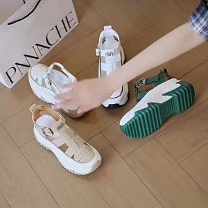 [Free Shipping] WomenS Summer New Style Hollow-Out Platform Sandals Versatile And Trendy Breathable And Casual Suitable For Petite Women