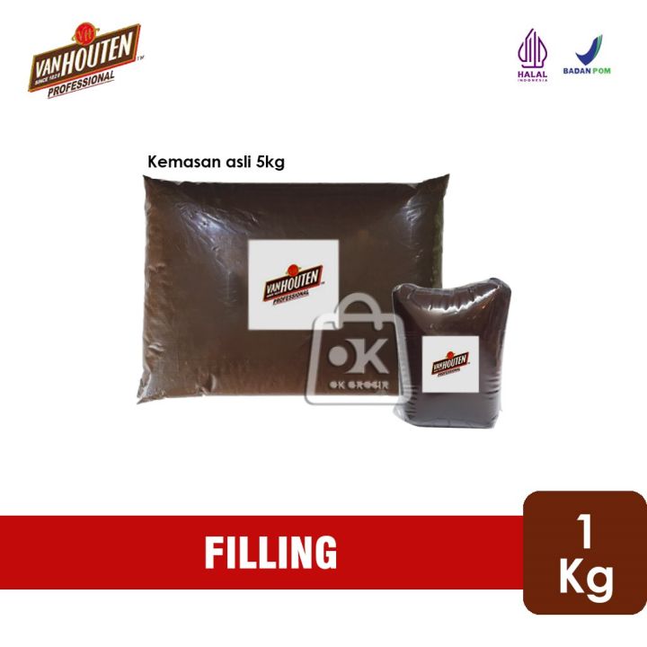 (Repack 1 Kg) Van Houten Dark Chocolate Compound Filling