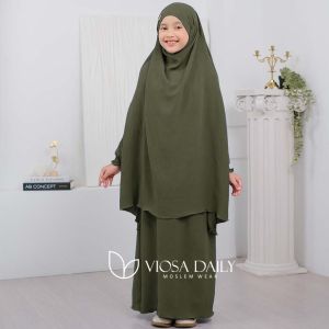 MECCA KIDS French Khimar Set Rok Anak Perempuan Usia 1 Sampai 12 Tahun