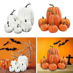 CHANBAEK Harvest Fall 7PCS DIY Craft Party Thanksgiving Simulation Pumpkin Model Fake Vegetable Artificial Pumpkin Halloween Decoration
