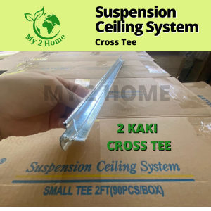 MY2HOME Ceiling Grid System Suspension Ceiling System Main Tee Cross Tee Wall Angle Besi Siling Plaster Besi Ceiling Tee Tulang Siling Office