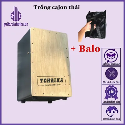Trống cajon TCHAIKA Thái Lan màu gỗ thích hợp cho người mới tập - Âm pass đậm độ rung đều vang - bảo hành 6 tháng