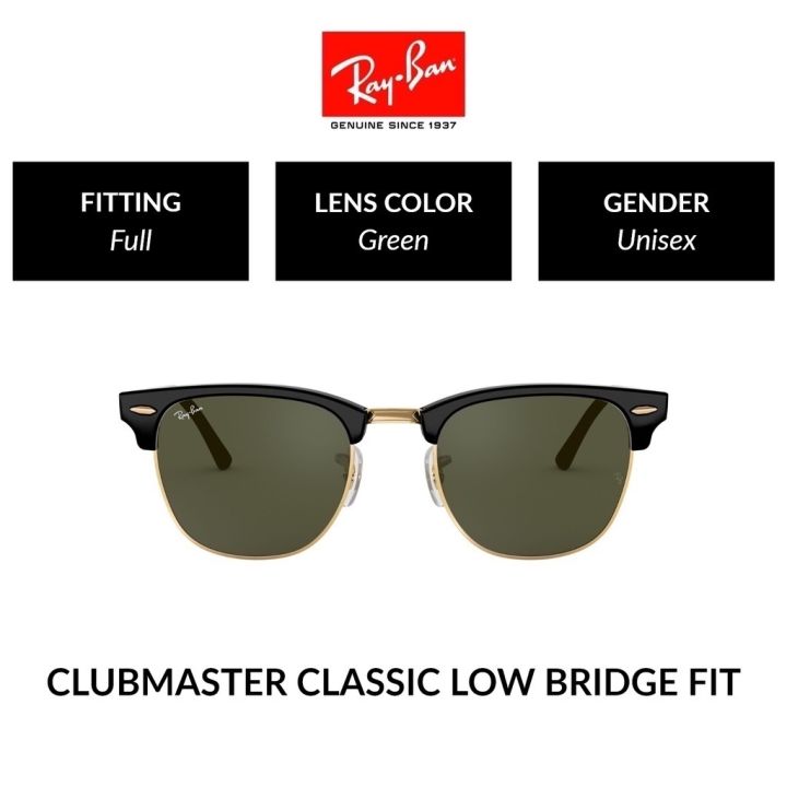 RayBan Clubmaster Unisex Full Fitting Sunglasses (55 mm) Lazada PH