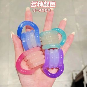 Color Changing Twister Rope Multicolor Crystal Fidget Toy Stress Relief Finger Toy Brain Training Game