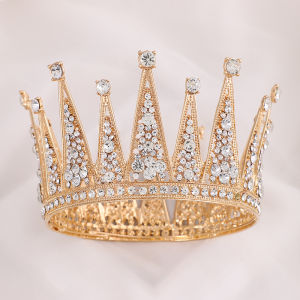 Retro Baroque Bridal Crown Vintage Crystal Queen Crown Party Pageant Tiara Wedding Hair Accessories