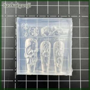 tuokaiguoji DIY Silicone Nail Mold 3D Nine-tailed Fox Three-Dimensional Nail Art Decorations Creative Nail Mold Clear Nail Tools