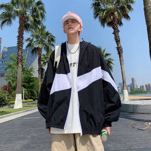 Mens Sunscreen Outdoor Sports Jacket Loose High Quality Hooded Mens Lightweight Jackets Ice Silk Motorcycle Rider Jackets