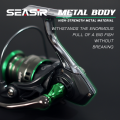 Seasir DW All Metal Spinning Fishing Reel 14+1 BB 5.2:1 Gear Ratio 1000-7000 series Max Drag 15kg Saltwater Fishing Wheel Cheap Designed in Japan. 