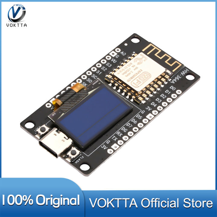 Voktta nodemcu esp8266 development board with 0 96 inch oled display