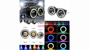 Lampu Led Foglamp Angle Eyes 89mm Lensa Projector 35inch Foglight Universal Lampu Kabut Angel Eyes 1set 2pcs