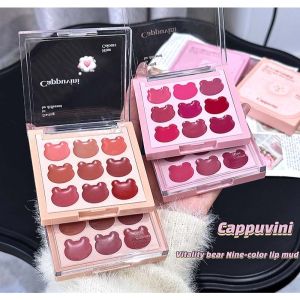 Cappuvini 9 Color Lip Mud Matte Velvet Nine Tone Lip Mud Mist Lipstick Long Wear Hydrating Lipstick