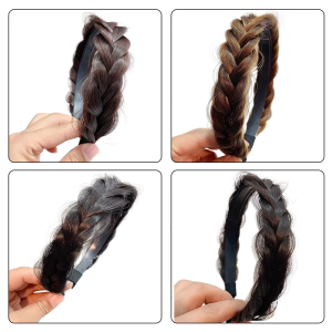 Womens Braided Hairpiece High Elasticity Headband Wedding Hair Accessory Party Headwear for Girls Natural Appearance