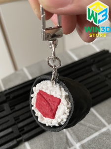 Móc Khóa Clicker Sushi 3D – Đồ Chơi Giải Stress Mini – Nhựa Sinh Học An Toàn – Bấm Êm Tay