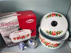 Panci Enamel Oriental Stock Pot 40cm - 50 cm / IDEAL / Enamel