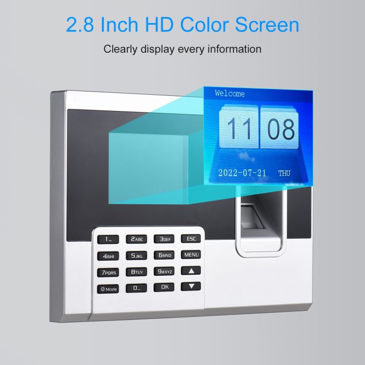Attendance Machine 2.8in TFT Screen Quick Identification Large Time ...