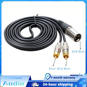 Anti-Interference Gold-Plated XLR Male to Dual RCA Male Audio Cable Professional Balanced Transmission
