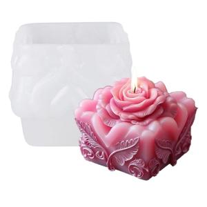 Embossed Flower Silicone Molds Rose Flower Shape Silicone Molds for Epoxy Resin Soap Wedding Decoration