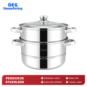 Panci Kukus Berkualitas Tinggi & Serbaguna: Dandang Anti Karat 2 Susun Diameter 26 Cm