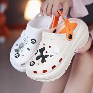 Ouyang Nana Garden Shoes Crocs Cloud Thick-Soled WomenS Wedge Sandals Lightweight Closed-Toe Perforated Beach Sandals