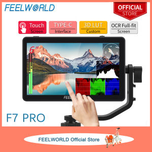 FEELWORLD F7 PRO 7 Inch Touch Screen DSLR Camera Field Monitor with 3D Lut HDR Waveform F970 External Power Install Kit 1920x1200 4K 60Hz HDMI Input Output