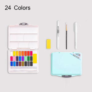 Giorgione 24/36/48 Màu Macarons Solid Sơn Màu Nước Bộ Xách Tay Với Cọ Nước Màu Vẽ Tranh Họa Cụ