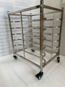 Combo xe hong bánh 6 tầng có khoá bánh xe + khay nướng bánh 40x60cm SGE chất liệu inox dày dặn