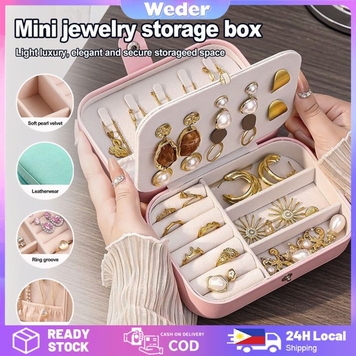 Jewelry Storage Box Zipper Portable Travel Jewelry Box Velvet Jewelry Box  Travel Jewelry Storage Bag Bracelet Earring Jewelry Organizer Weder  Lazada