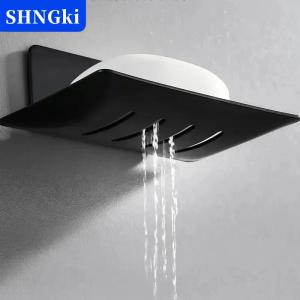 [COD] 🔥🔥🔥SHNGki Thép Carbon phòng tắm vòi hoa sen lưu trữ xà phòng khay giá xà phòng khay treo tường thoát nước xà phòng Khay hộp
