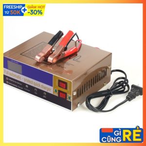 Bộ sạc bình ắc quy tự động nhận dòng 12V 24V 200AH sạc acquy xe máy xe ô tô tự ngắt khi đầy
