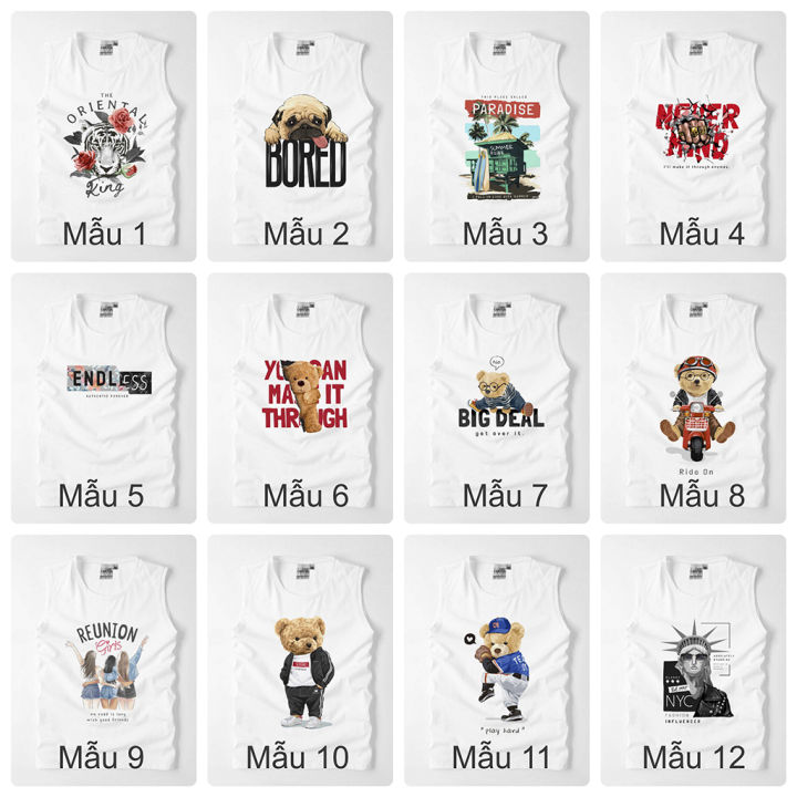Áo ba lỗ nam Rich Kids Store Tank Top nam nữ kiểu lót form rộng sát nách co giãn mềm mịn tập gym mẫu 07 - 12