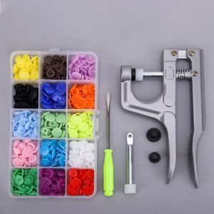 GAOSU Resin Snaps Fastener Pliers Kit Colored Metal Press Pliers Snap Buttons Mother-and-Child Buttons Seamless Design Press Stud Buttons Children Clothing