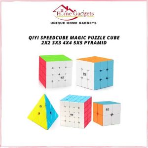 [IQ TOYS] Qiyi SpeedCube Rainbow Magic Puzzle Cube 3x3 2x2 4x4 5x5 Pyramid