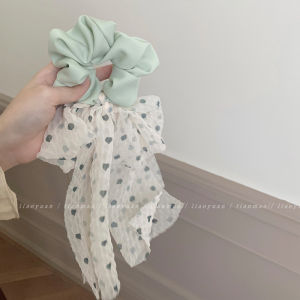 Women Scrunchies Large Bow Hair Ropes Hair Rubber Bands Ribbon Tassel Mesh Bowknot Hair Bands Stylish Hair Ties French Style Scrunchies Ponytail Holder Girls Headdress New Headwear Spring Hair Rings Elegant Elastic Korean Style Sweet Vintage Ins