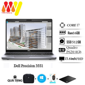 Laptop Dell Precision 3551 cấu hình siêu khủng Core i7/10850H Ram 16gb ổ cứng 512gb VGA quardo 4G màn 15.6 Full HD laptop lướt zin cao cấp