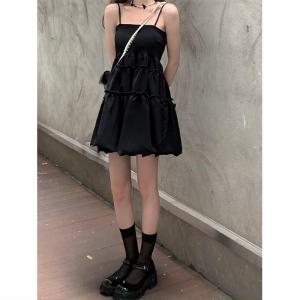 IELGY Fungus Edge Suspender Dress หญิงฤดูร้อนเวอร์ชั่นเกาหลีเอวชุดหวาน