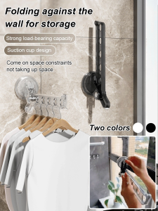 Home Invisible Telescopic Folding Drying Rack Travel Window Sill Suction Cup Clothes Drying Rack
