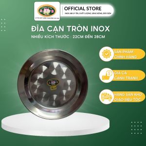 Dĩa Inox cạn tròn đựng thức ăn nhiều size từ 22cm đến 28cm